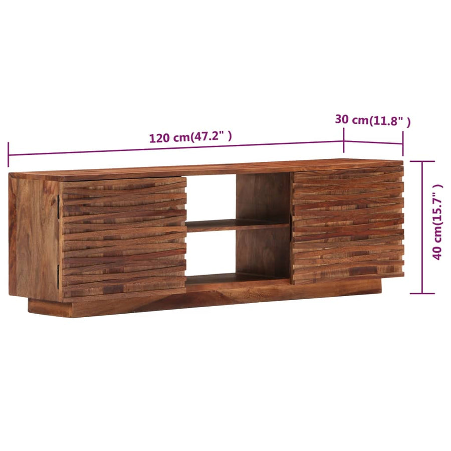 Tv-meubel 120x30x40 cm massief acaciahout