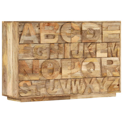 Alfabetkast met 6 lades 120x35x79 cm massief mangohout