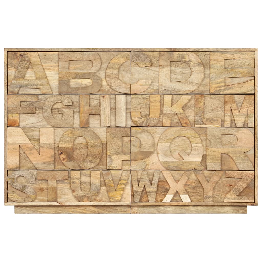 Alfabetkast met 6 lades 120x35x79 cm massief mangohout