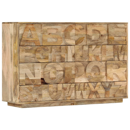 Alfabetkast met 6 lades 120x35x79 cm massief mangohout