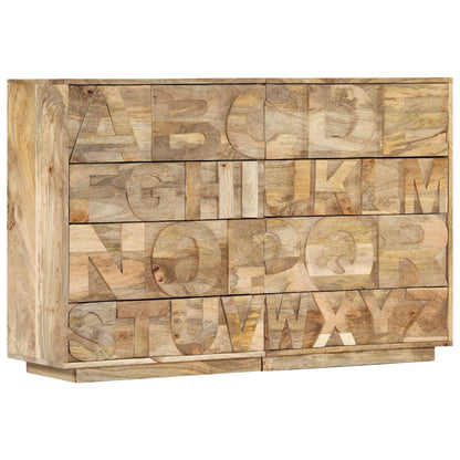 Alfabetkast met 6 lades 120x35x79 cm massief mangohout