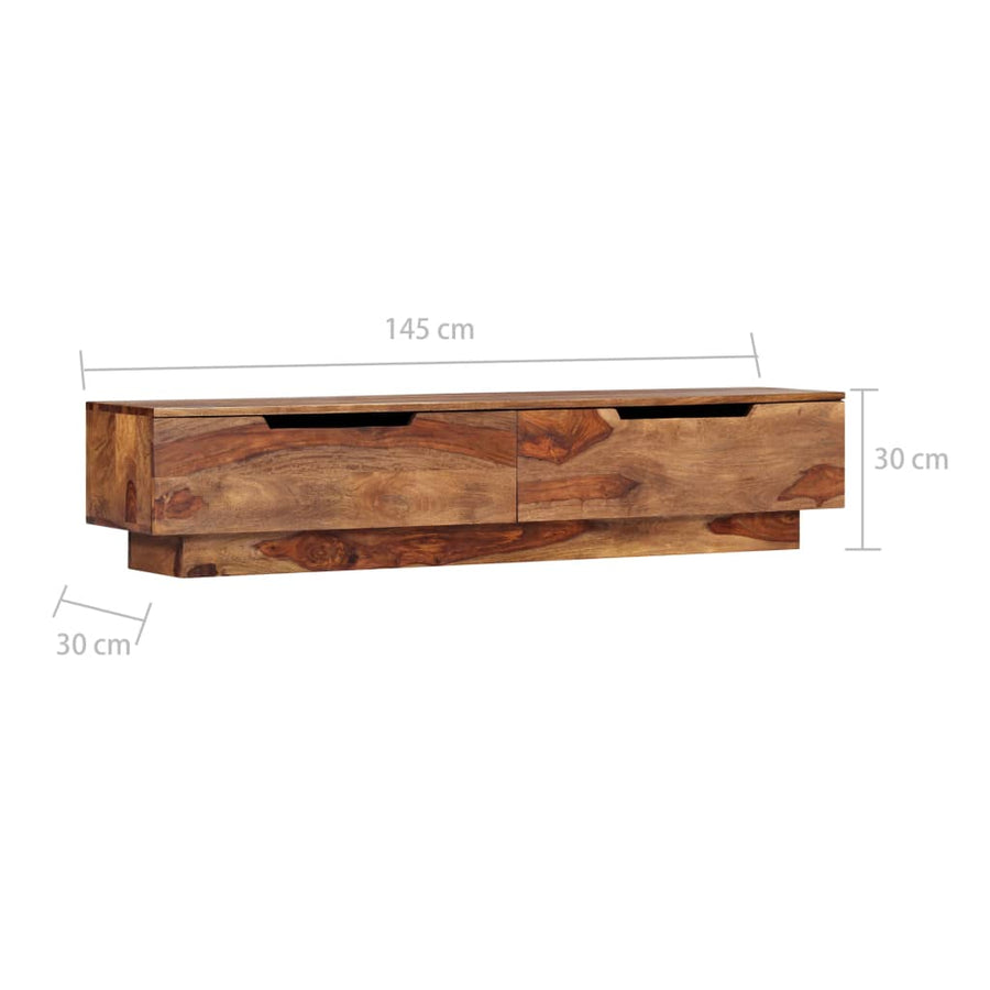 Tv-Meubel 145X30X30 Cm Massief Sheeshamhout