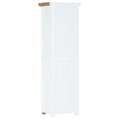 Hoge kast 40x30x128 cm massief ruw mangohout wit en bruin