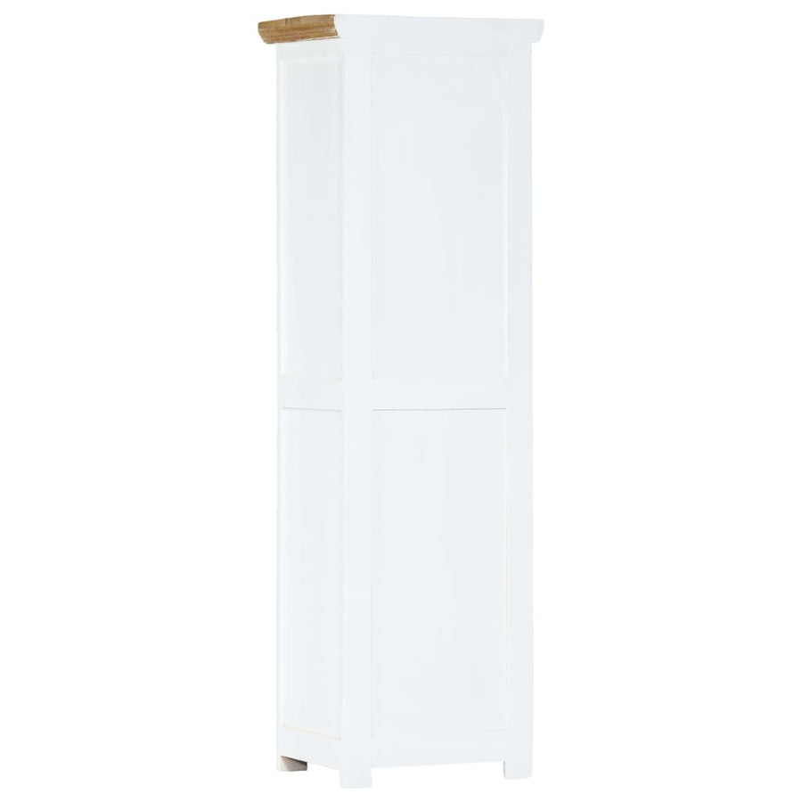 Hoge kast 40x30x128 cm massief ruw mangohout wit en bruin