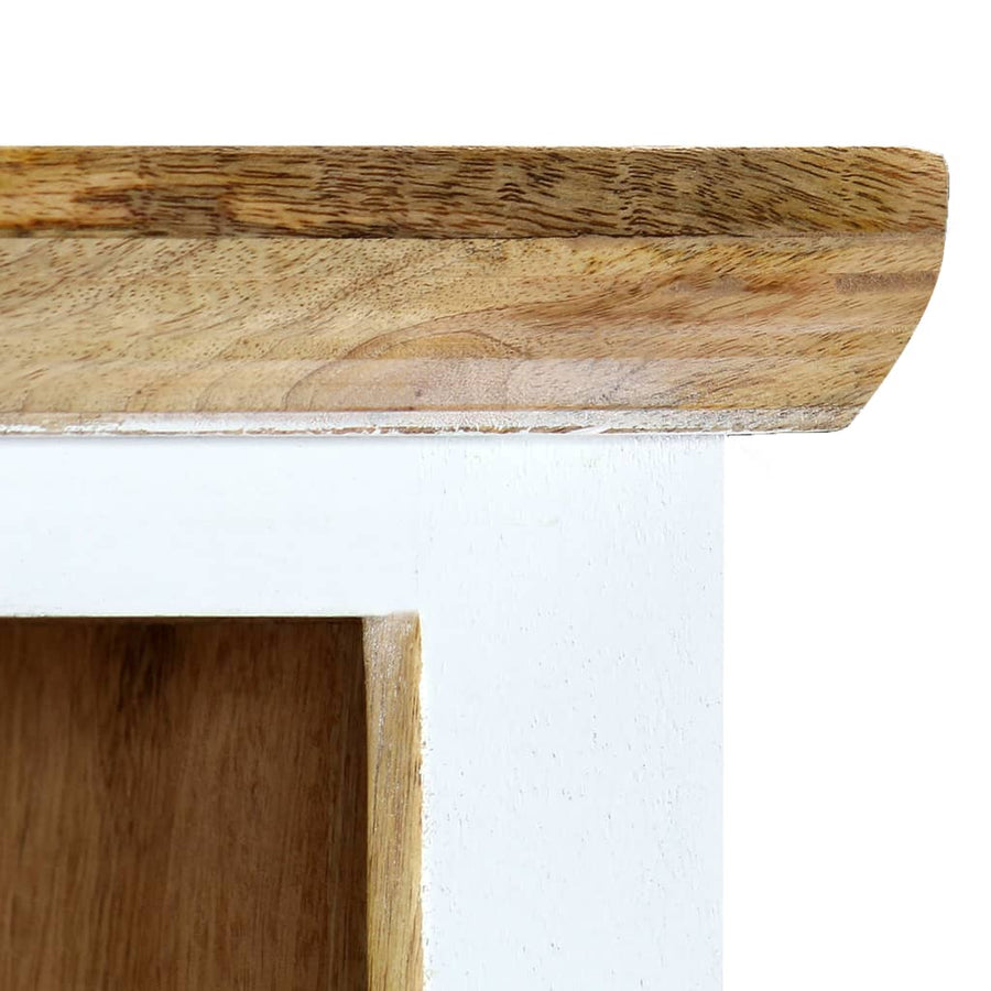 Hoge kast 40x30x128 cm massief ruw mangohout wit en bruin