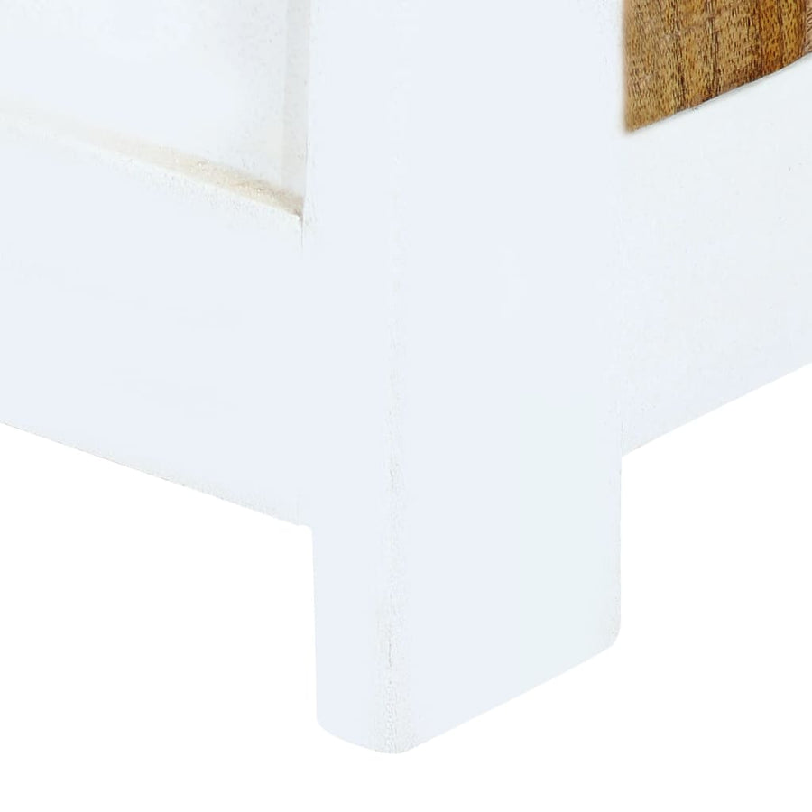 Hoge kast 40x30x128 cm massief ruw mangohout wit en bruin