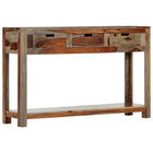 Console table with 3 drawers 120x30x75 cm solid acacia wood