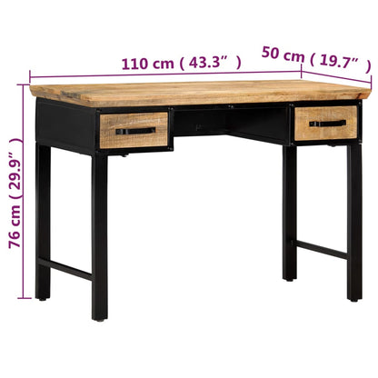 Schrijftafel 110x50x76 cm massief mangohout
