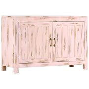 Dressoir 110x35x70 cm massief mangohout lichtroze