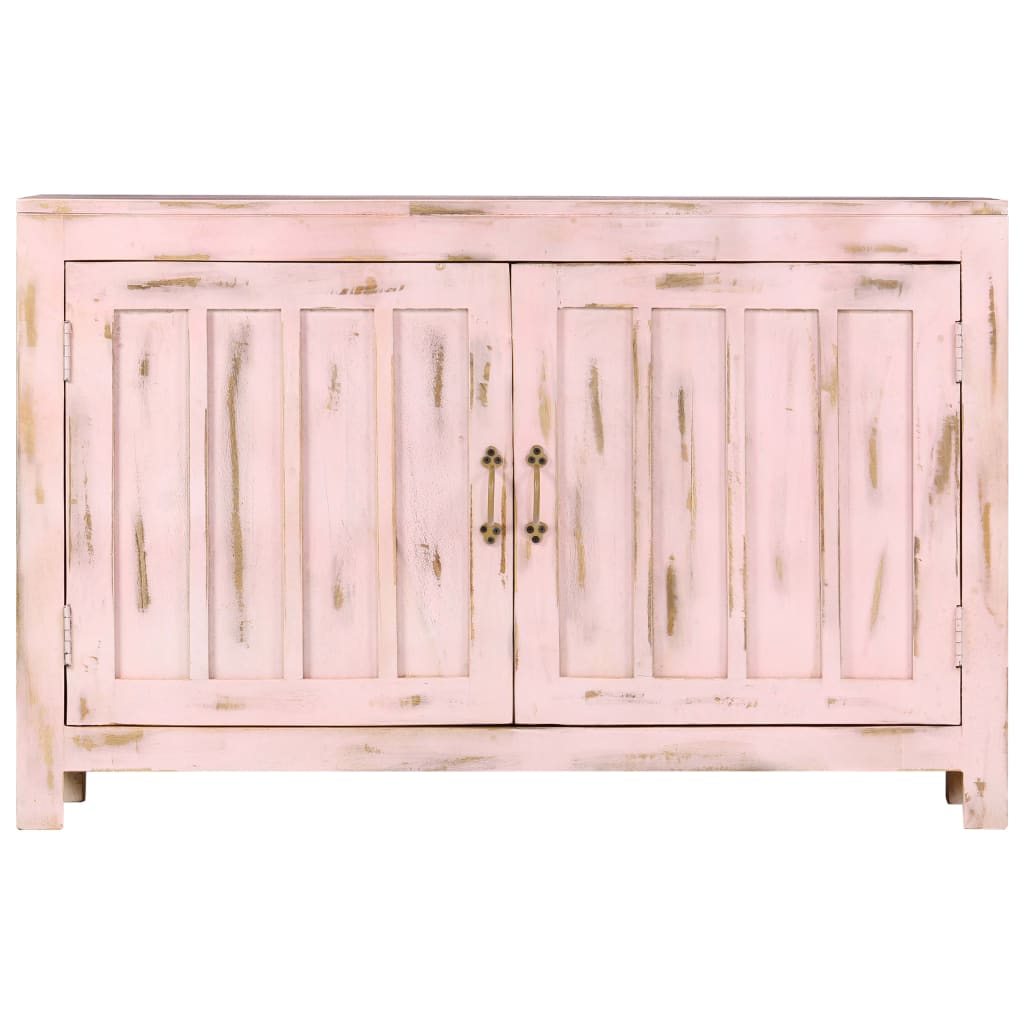 Dressoir 110x35x70 cm massief mangohout lichtroze