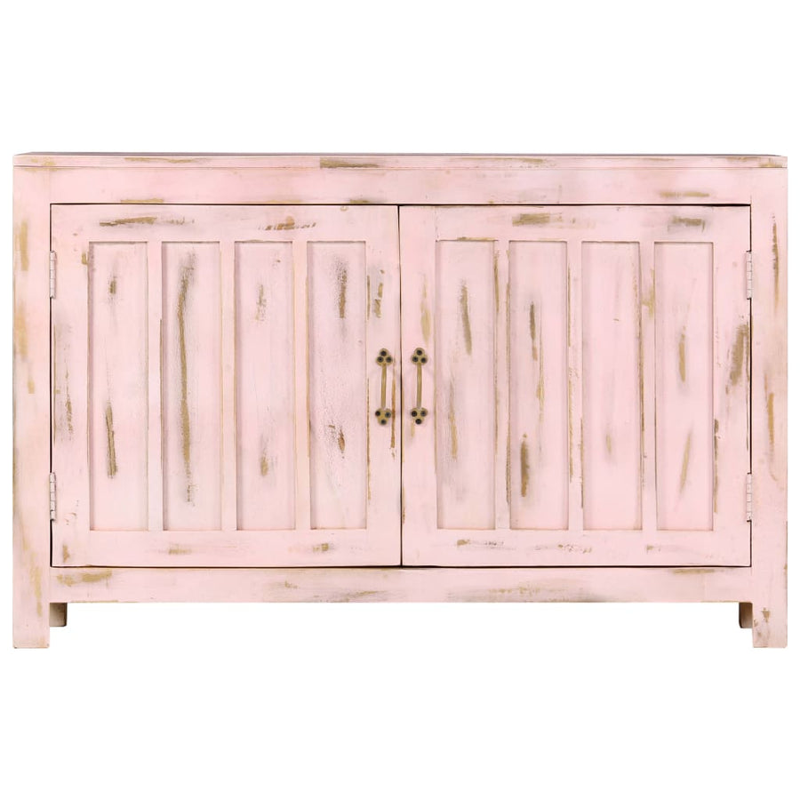 Dressoir 110x35x70 cm massief mangohout lichtroze
