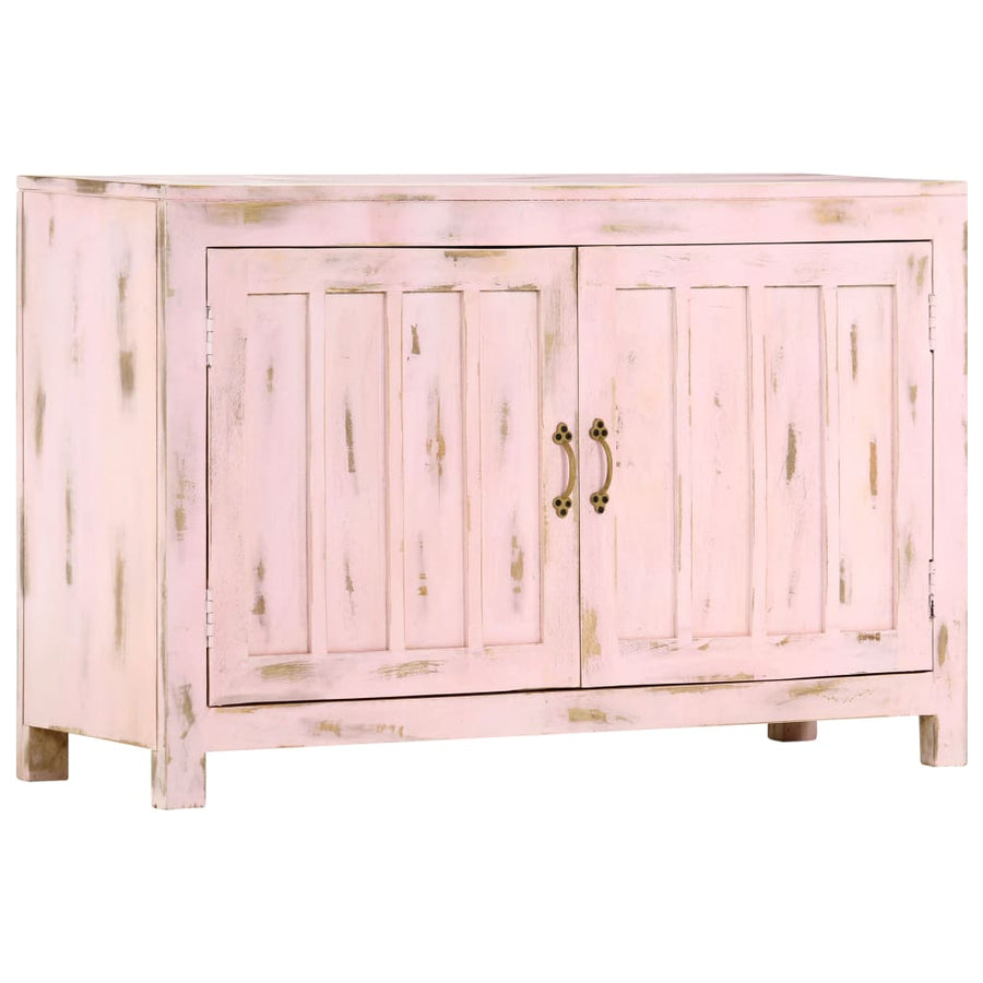 Dressoir 110x35x70 cm massief mangohout lichtroze