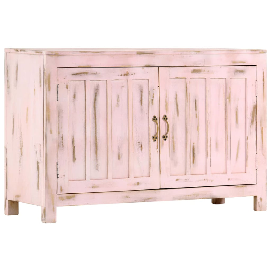 Dressoir 110x35x70 cm massief mangohout lichtroze