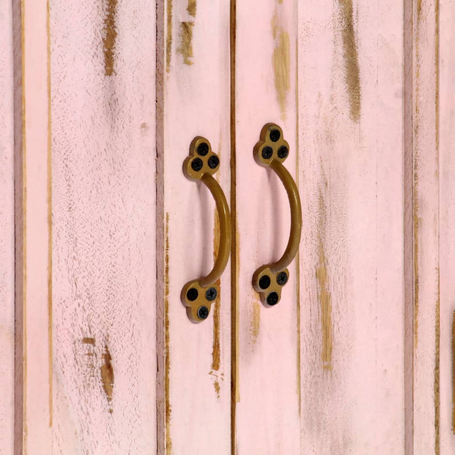Dressoir 110x35x70 cm massief mangohout lichtroze