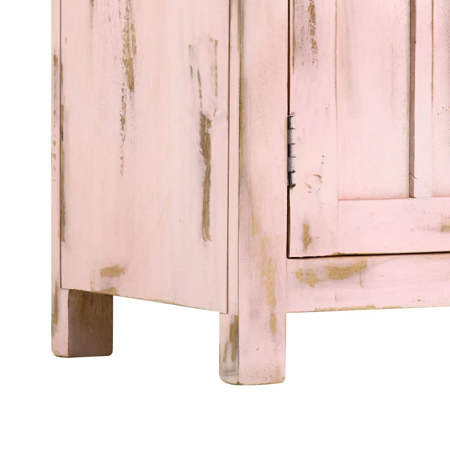 Dressoir 110x35x70 cm massief mangohout lichtroze