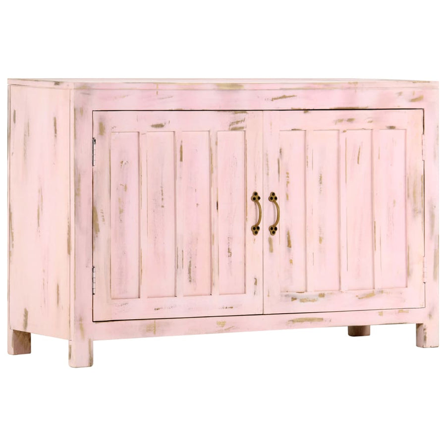 Dressoir 110x35x70 cm massief mangohout lichtroze