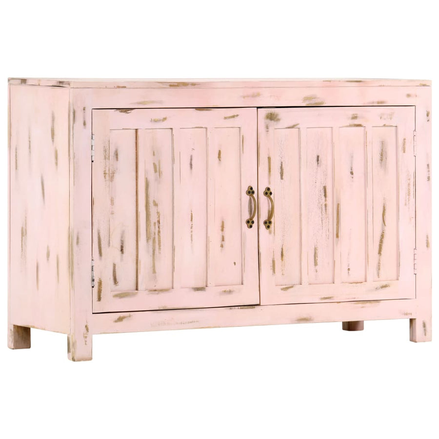 Dressoir 110x35x70 cm massief mangohout lichtroze
