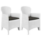 Garden Chair With Cushion Rattan-Look Plastic White