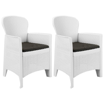 Tuinstoel Met Kussen Rattan-Look Kunststof Wit