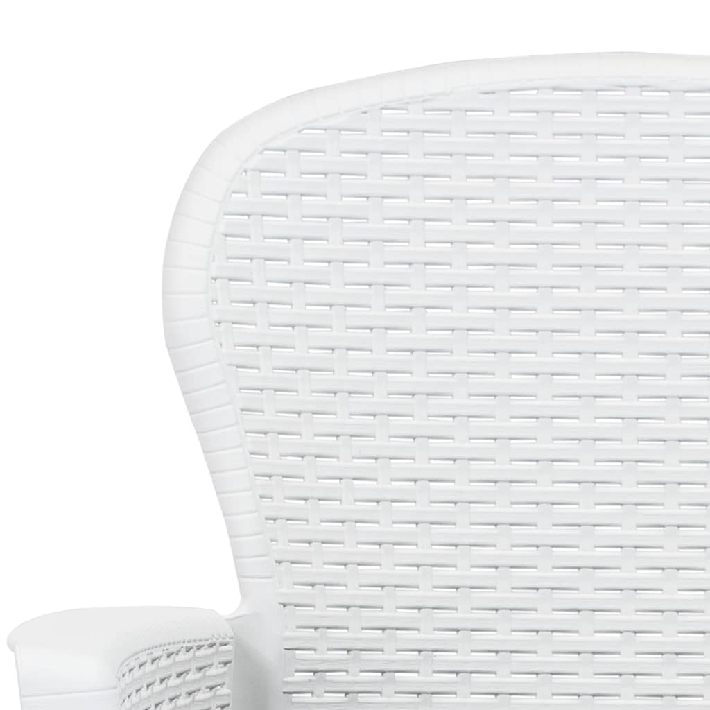 Tuinstoel Met Kussen Rattan-Look Kunststof Wit