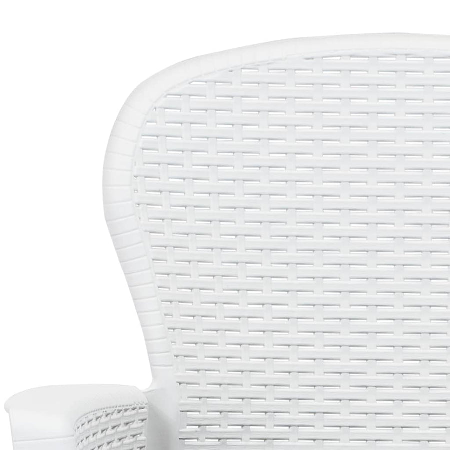 Tuinstoel Met Kussen Rattan-Look Kunststof Wit