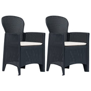 Tuinstoelen 2 stuks polyrattan look antraciet
