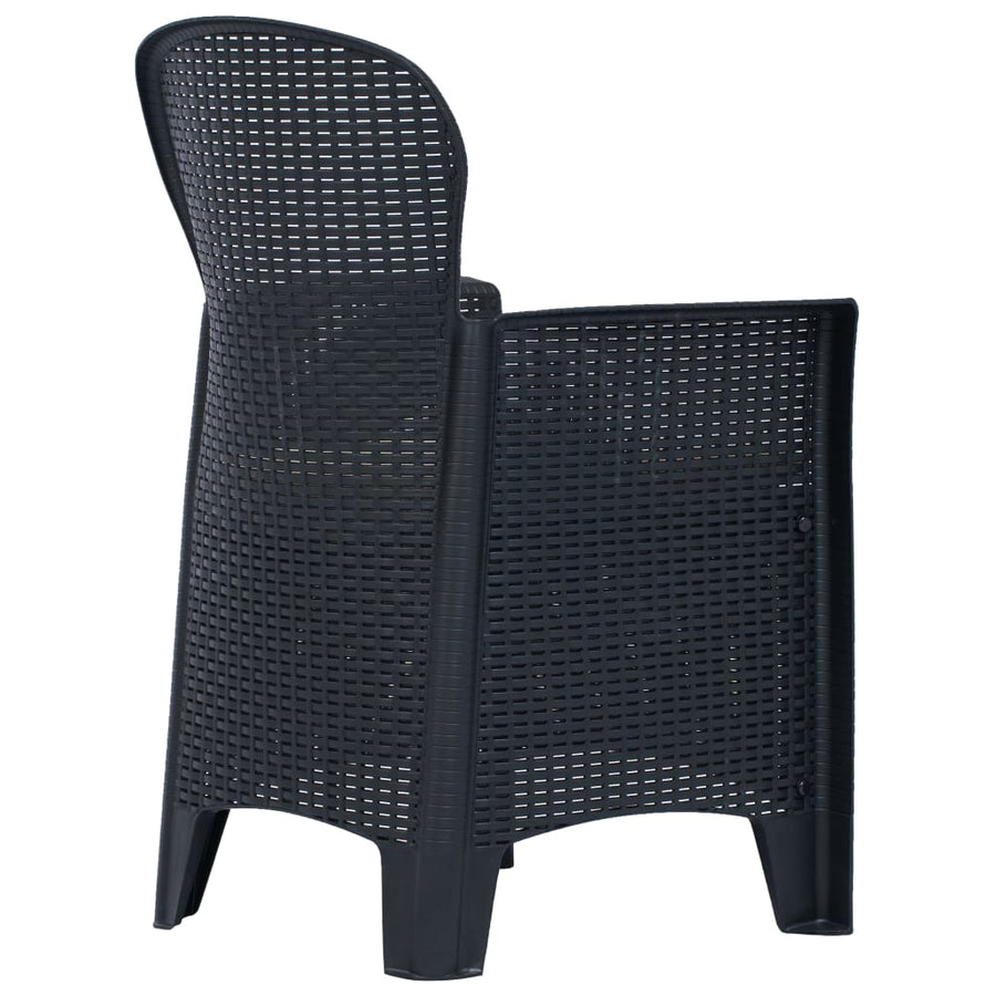 Tuinstoelen Met Kussen Rattan-Look Kunststof Antraciet