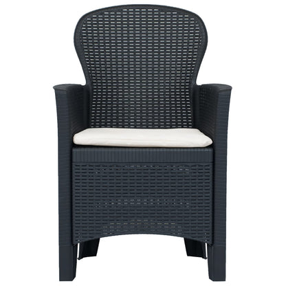Tuinstoelen Met Kussen Rattan-Look Kunststof Antraciet