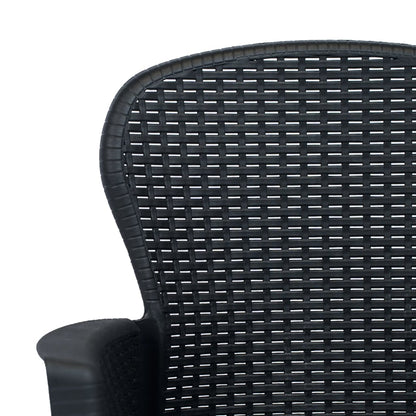 Tuinstoelen Met Kussen Rattan-Look Kunststof Antraciet