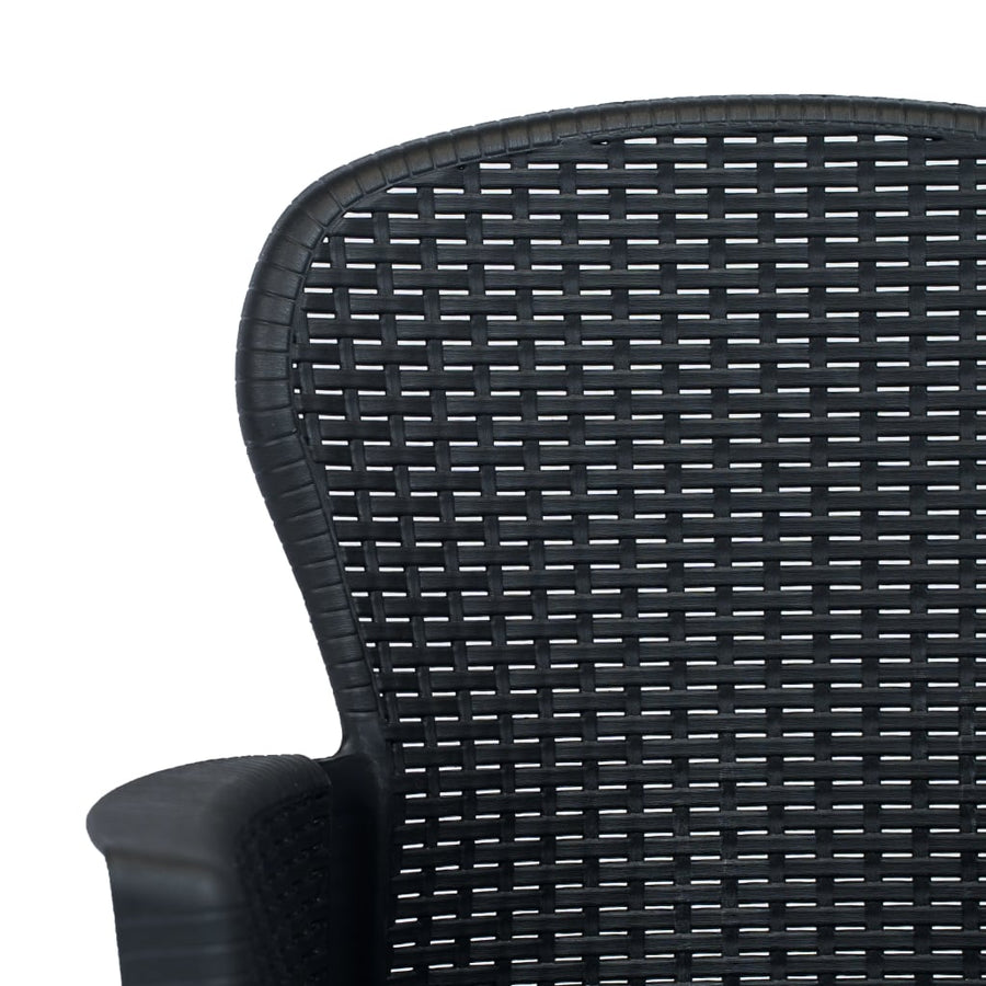 Tuinstoelen Met Kussen Rattan-Look Kunststof Antraciet