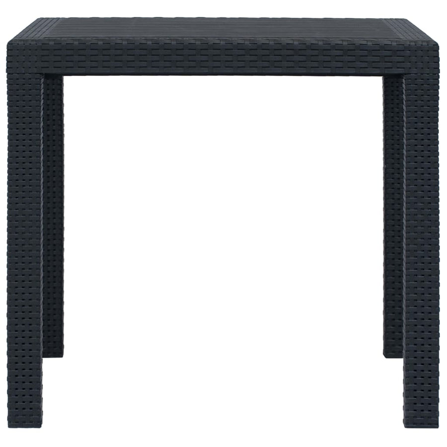 Tuintafel Rattan-Look Kunststof 79 x 79 x 72 cm Antraciet