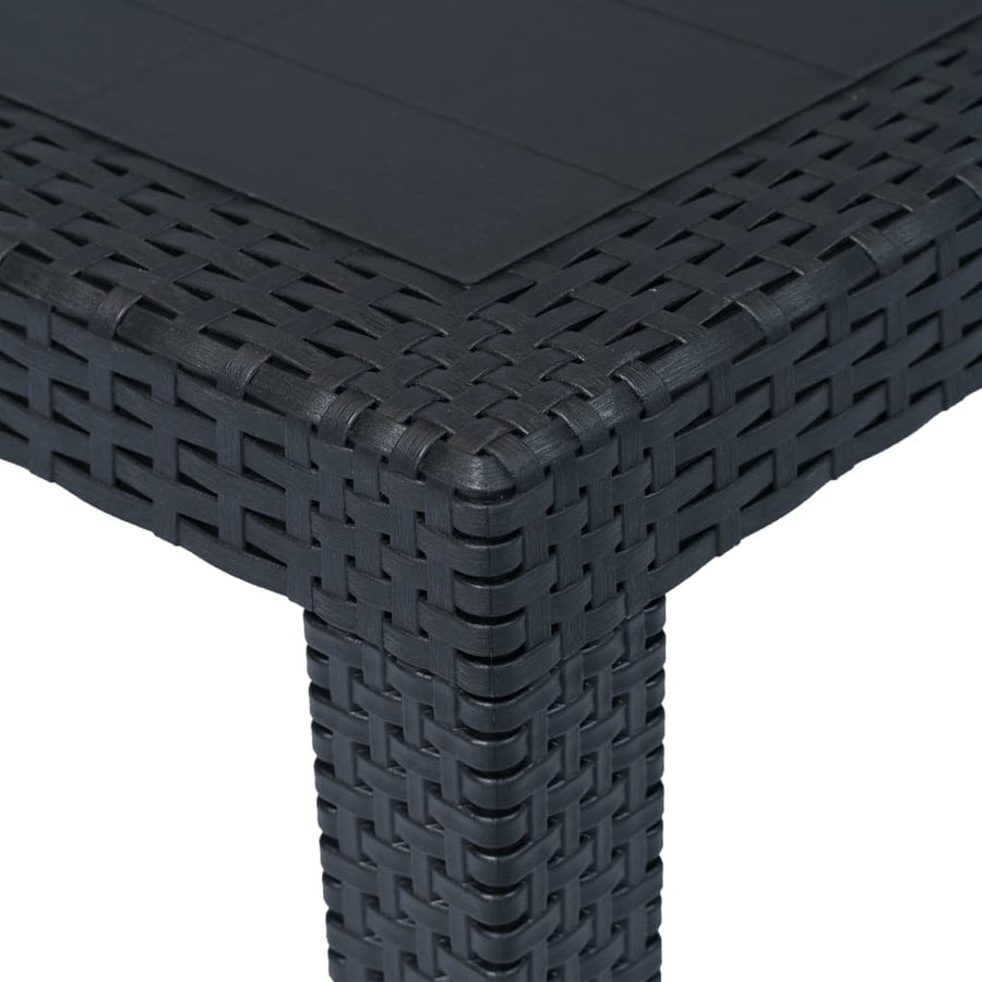 Tuintafel Rattan-Look Kunststof 79 x 79 x 72 cm Antraciet
