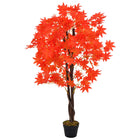 Artificial plant with pot maple 120 cm red