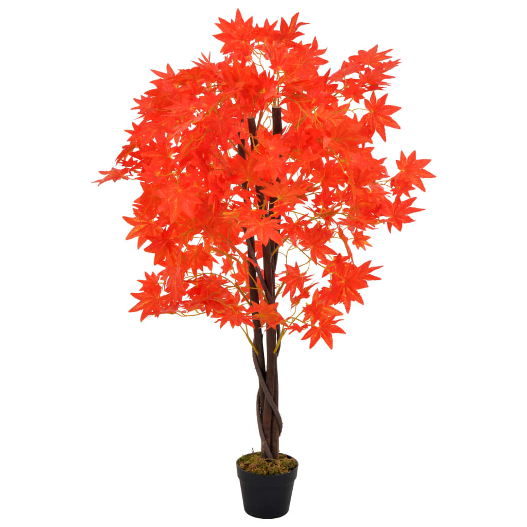 Kunstplant Met Pot Esdoorn 20 Cm Rood
