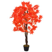 Artificial plant with pot maple 120 cm red