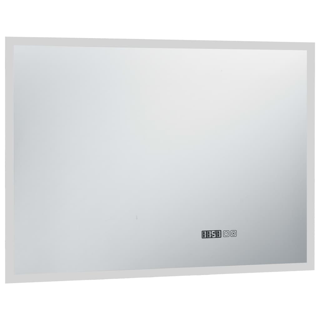 Badkamerspiegel Led Met Aanraaksensor En Tijdweergave 100 x 60 cm