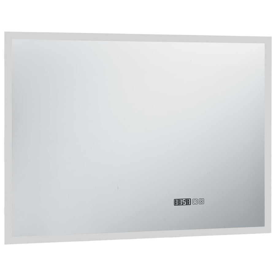Badkamerspiegel Led Met Aanraaksensor En Tijdweergave 100 x 60 cm
