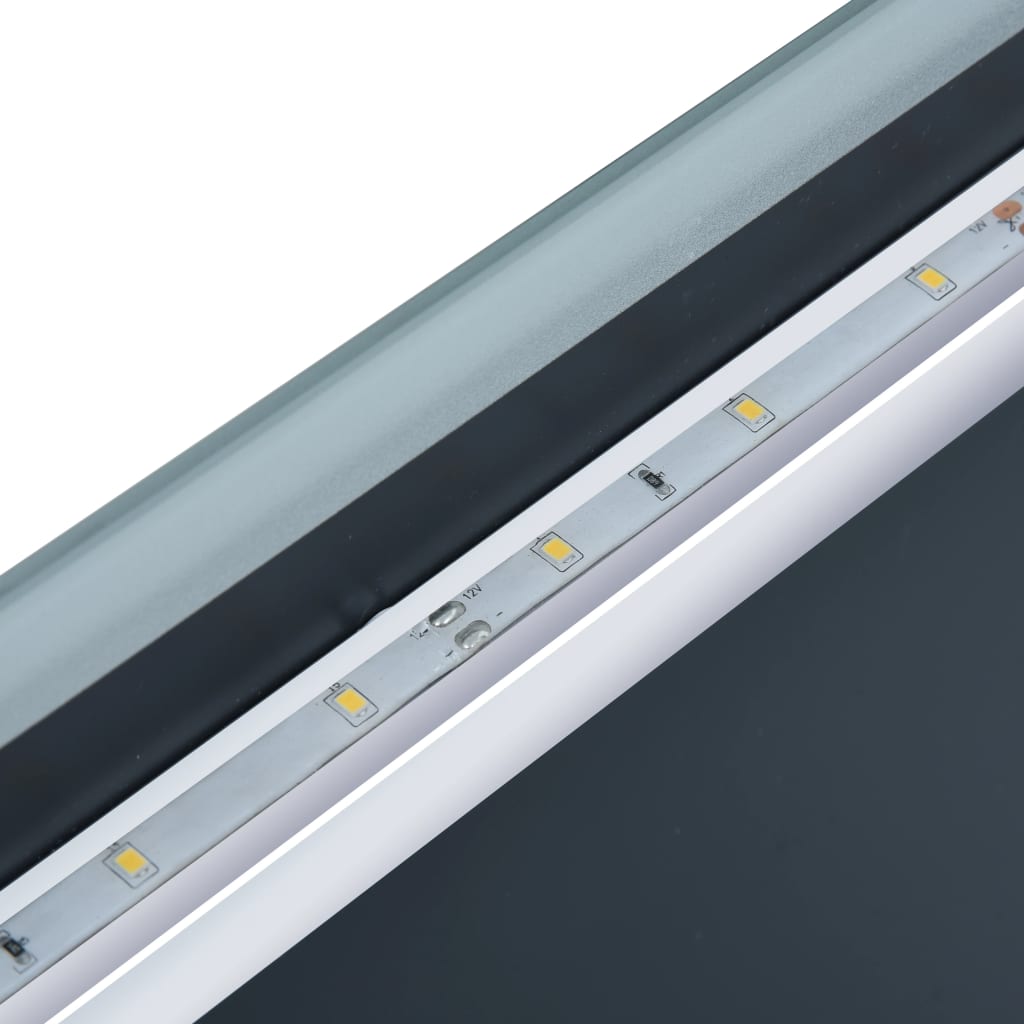 Badkamerspiegel Led Met Aanraaksensor En Tijdweergave 100 x 60 cm