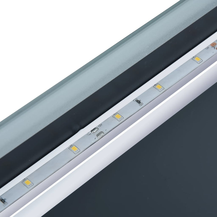 Badkamerspiegel Led Met Aanraaksensor En Tijdweergave 100 x 60 cm
