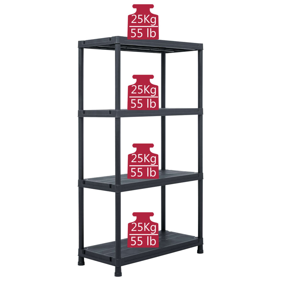 Opbergrek 100 Kg Kunststof Zwart 60 x 30 x 138 cm
