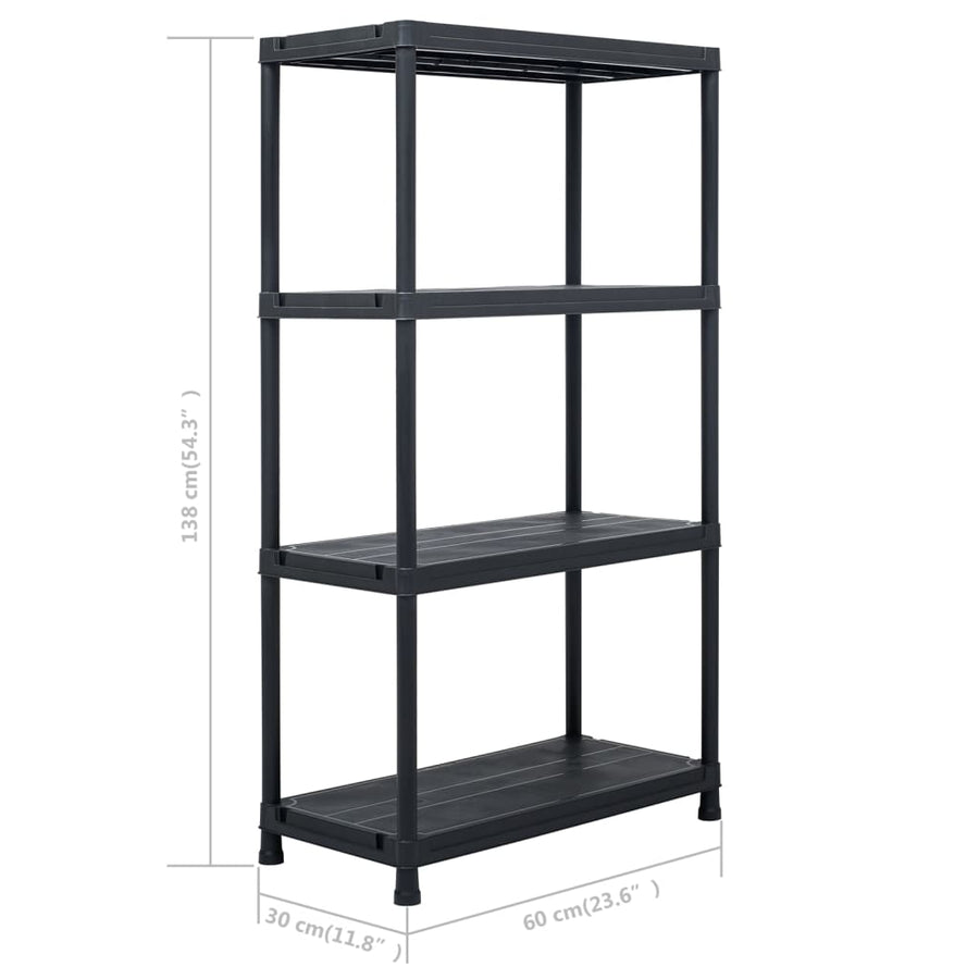 Opbergrek 100 Kg Kunststof Zwart 60 x 30 x 138 cm