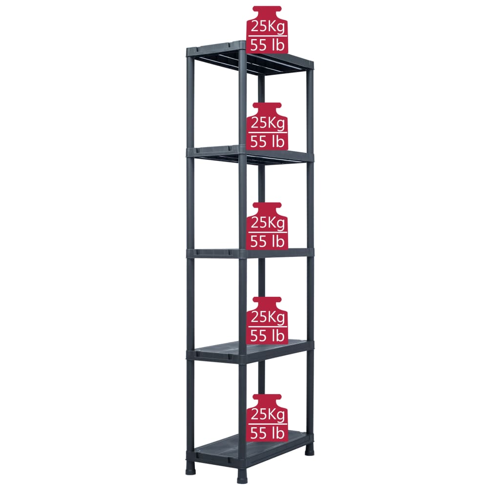 Opbergrek 125 Kg Kunststof Zwart 60 x 30 x 180 cm