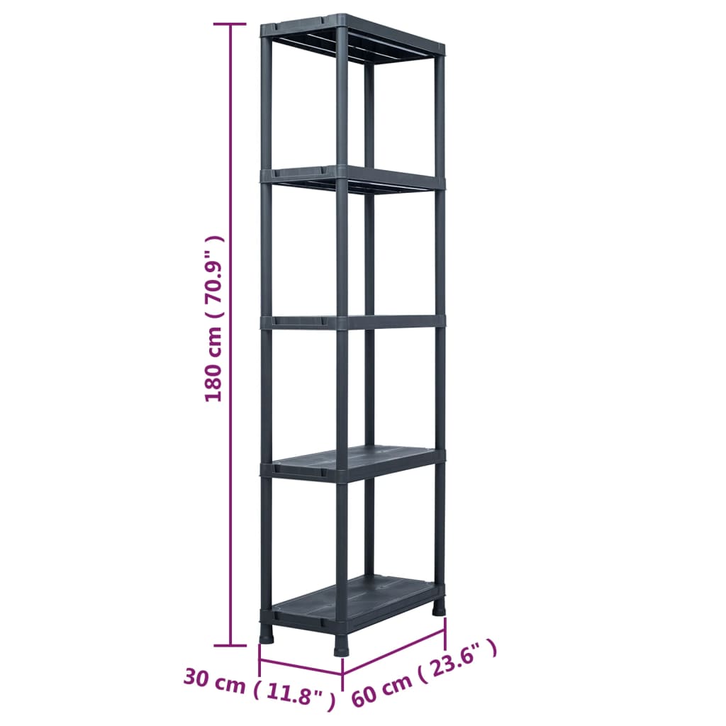 Opbergrek 125 Kg Kunststof Zwart 60 x 30 x 180 cm
