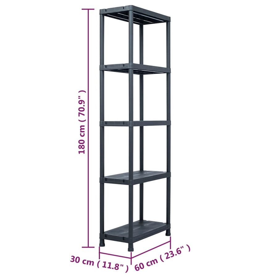 Opbergrek 125 Kg Kunststof Zwart 60 x 30 x 180 cm