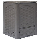 Compost Bin 300 L 60x60x83 cm plastic Poly Rattan brown