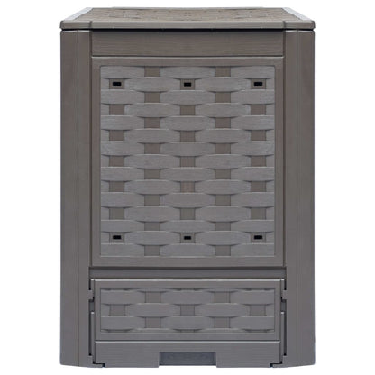 Compostbak 60X60X83 Cm Kunststof Rattan Bruin 300 l