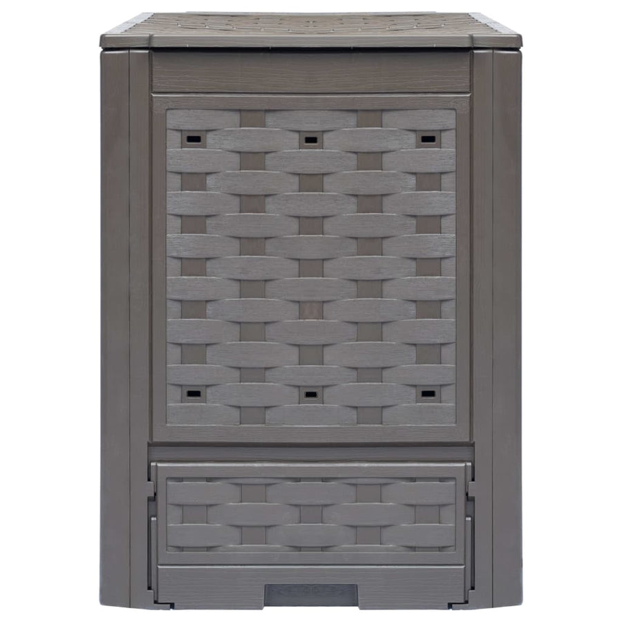 Compostbak 60X60X83 Cm Kunststof Rattan Bruin 300 l