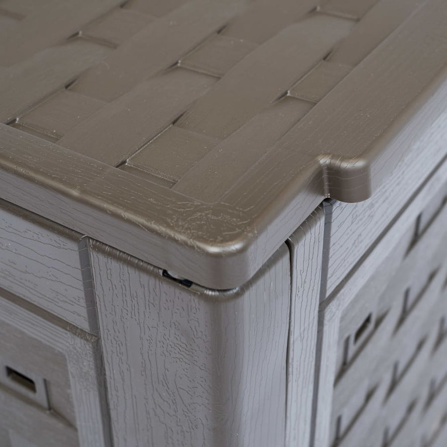 Compostbak 60X60X83 Cm Kunststof Rattan Bruin 300 l