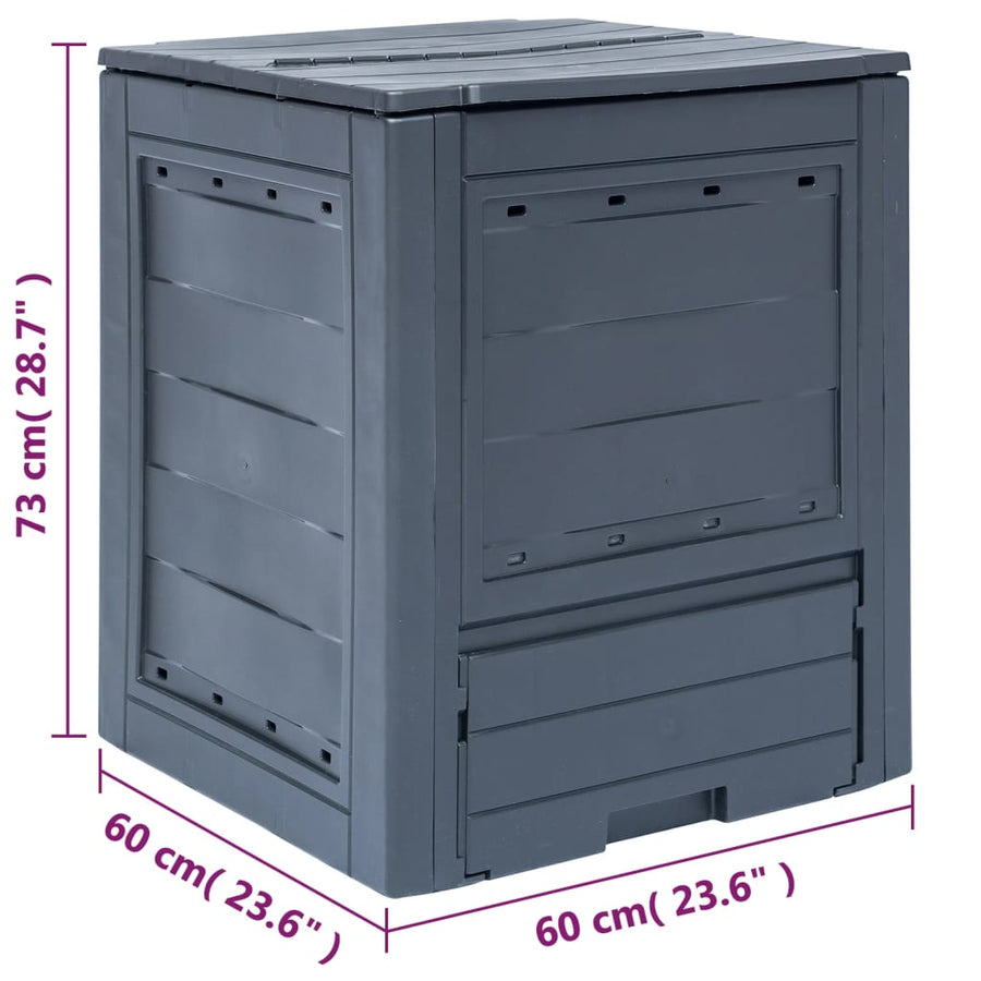 Compostbak 60X60X73Cm Grijs 260 l