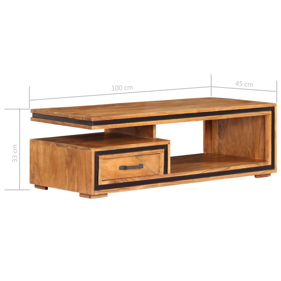 Salontafel 100X45X33 Cm Massief Acaciahout